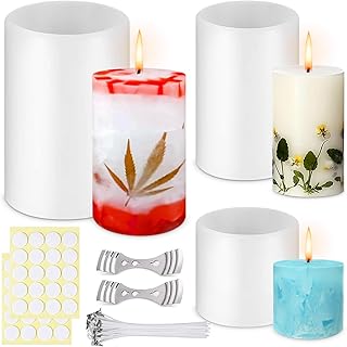 3 Stück Kerzenform Silikon Rund, kerzen formen silikon, Kerzen Gießform, Silikonform Für Kerze…