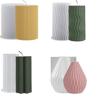 4 Stück Kerzenform Silikon, 3D Kerze Silikonform Kerzengießformen DIY Kerzen Silikonform Kerzen…