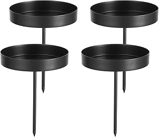 Romadedi Kerzenhalter Adventskranz Schwarz Stumpenkerzen 6cm: 4er Set Advent Kerzenständer ohne …