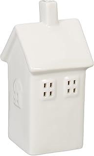 Relaxdays Teelichthaus Keramik, Leuchthäuschen für 1 Teelicht, H x B x T: 13,5 x 6,5 x 7 cm, Te…