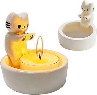 Katzen Kerzenhalter,Cute Cat Pantry Holder,Teelichthalter mit wärmenden Katzen Pfoten,Kätzchen …