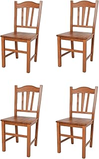 t m c s Tommychairs – 4er Set Stühle Silvana für Küche und Esszimmer, Robuste Struktur aus Buc…