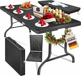 KESSER® Buffettisch Tisch klappbar Kunststoff 183×76 cm Campingtisch Partytisch Klapptisch Garte…