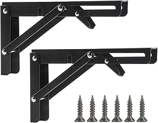 2 STK Klappkonsole Schwerlast Scharniere Klappbar, 200mm Klappscharnier mit Arretierung, Klappreg…