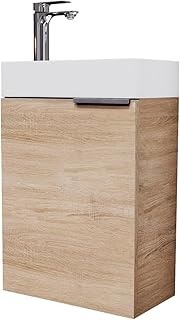 Planetmöbel Waschtisch mit Unterschrank 40 cm Waschbeckenunterschrank, Badmöbel-Set mit Waschbe…