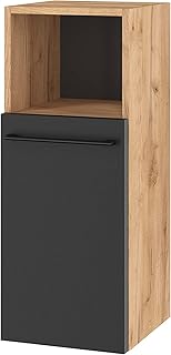 Planetmöbel Badmöbel Badezimmerschrank schmal, Midischrank LUX 30 x 75 x 32 cm, Badschrank Gold…