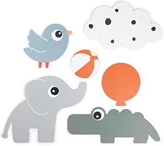 Done by Deer Wanddekoration 6 Stück Deer friends – Baby Wandbilder mit Bunte Elemente und verspi…