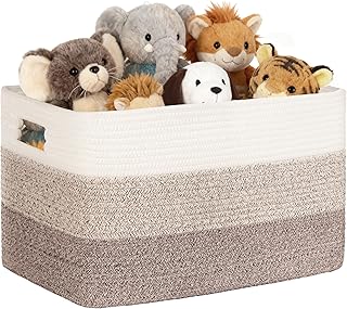 72L Aufbewahrungskorb Baumwollseil, Korb für Spielzeug, Kleidung, Korb Aufbewahrung groß für D…