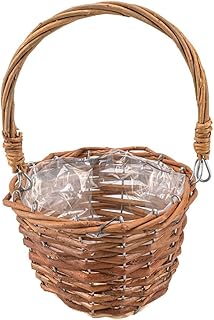 Ideen mit Herz Weiden-Korb | Holz-Korb mit Folie | Weidenholz | Präsentkorb | Geschenk-Verpackun…