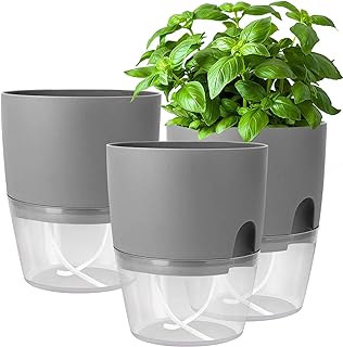 Kräutertopf Küche Set,Blumentopf Fensterbank selbstbewässernd-3er Set Kräutergarten für die …