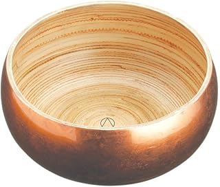 Artesà Salatschüssel aus Bambus und Kupfer, 17cm (6.5“), Gold / Braun
