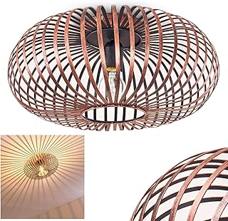 Deckenleuchte Oravi, Deckenlampe aus Metall in Kupfer, 1-flammig, 1 x E27-Fassung, moderner Spot …