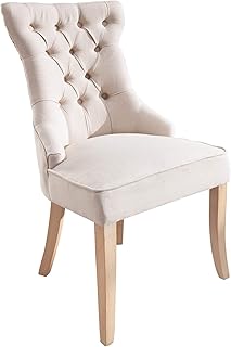 riess-ambiente.de Eleganter Landhaus Stuhl Castle beige Leinenstoff Landhausstil mit Komfortgriff…