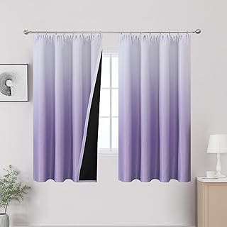 Thermovorhang Kälteschutz Kräuselband Ombre Vorhänge für Schlafzimmer, Lärmreduzierung Gradi…