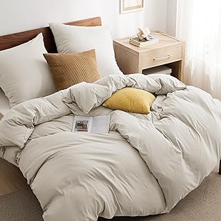 BEDSURE Bettwäsche 135×200 4teilig Leinen – 2 Bettbezüge 135×200 cm + 2 Kissenbezüge 80X80 cm,…