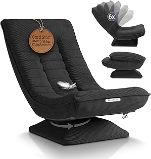 Juskys Relaxsessel Korsika – Ergonomisch & 360° drehbar, klappbar mit 5-lagiger Polsterung – Gem…