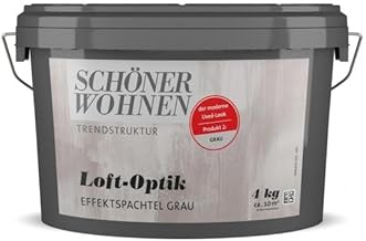 Schöner Wohnen Trendstruktur Loft-Optik Effektspachtel Wandfarbe Grau 4 L
