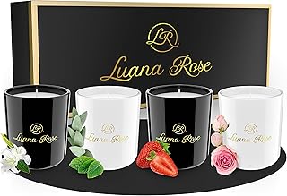 Luana Rose Duftkerzen Geschenkset – 4x 70g, Langanhaltender Duft, 100% Natürliche Sojawachs mit …