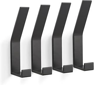 Kleiderhaken 4 Stück, Handtuchhaken zum Bohren(Schrauben unsichtbar!), Garderobenhaken Wand Mode…