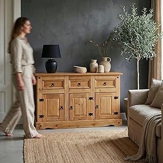 CARO-Möbel Sideboard Salsa Kommode Mexiko Stil Highboard Anrichte Kiefer massiv gebeizt, gewachs…
