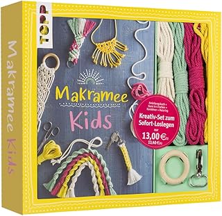 Kreativ-Set Makramee Kids: Buch mit Grundlagen und Anleitungen für tolle Makramee-Projekte, Garn…