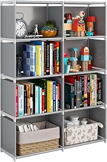 JIUYOTREE 5-stöckiger Schrank-Organizer mit Stofftuch auf der Rückseite, zweireihig, modular, w…