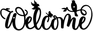 CREATCABIN Willkommen Metall-Wanddekoration,Schwarze Worte,Wandbehang,Dekor,Eisen-Wandkunst,Aussc…