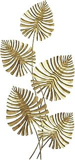 HOMCOM Wanddeko Wandbild Monstera-Wanddekoration Metallbild Wandskulptur mit handaufgetragener Fo…