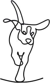 Wanddekoration aus schwarzem Metall, minimalistisch, Abstrakter Hund, Wandkunst, Linienzeichnung,…