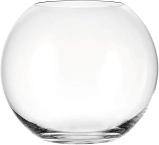 Leonardo Boccia Glasvase rund, kugelförmige Deko-Vase in klassischem Stil aus Klarglas, Tischvas…