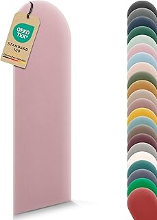 Wandpolster Polsterplatte Rundbogen – Samt, Wandkissen 20 x 60 cm, Polsterpaneel, Oeko-TEX, Mad…