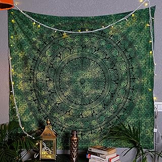 Craft Trade Mandala Grün Wandteppich Indische Wandtuch Tapestry Wandbehang Boho Wandteppiche fü…
