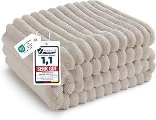 BEDSURE Kuscheldecke Flauschig – Wolldecke & Fleecedecke, Sofadecke, Weiche Warme Grobe Korddecke…
