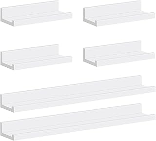 WOLTU Bilderleiste 6er Set, Bilderregal Fotoleiste Wandregal, erhöhte Vorderkante, für Dekoarti…