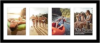 Americanflat Bilderrahmen Collage 10×15 cm Schwarz – Bilderrahmen 20×51 cm mit Passepartout für …