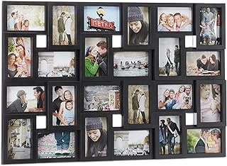 Relaxdays XXL Bilderrahmen Collagen für 24 Bilder in 10 x 15, Hoch- oder Querformat, Kunststoff,…