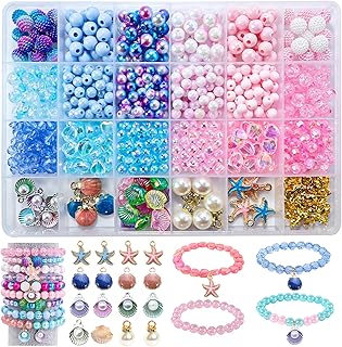 YJWZ 625 Stück Armbänder Selber Machen Kinder,24 Farben Armband Meeresthema Bastelset,Perlenset…