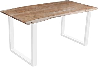 SAM Esszimmertisch 180×90 cm Quinn, echte Baumkante, eichefarben, massiver Esstisch aus Akazienho…