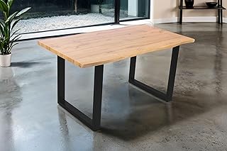 SAM Esstisch Josy | 160 x 85 cm | Holz Wildeiche-Optik| U-Gestell Metall schwarz | 40 mm Tischpla…