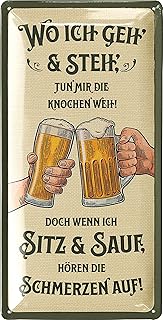 LANOLU Retro Blechschild Bier – lustige Schilder mit Sprüchen Bar Dekoration für Partykeller, K…
