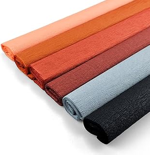 Netuno 6 Rollen Krepppapier Warme Erdtöne 200 x 50 cm buntes Bastelpapier für Dekoration Gesche…