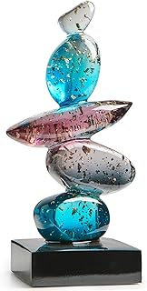 FJSPERM Simulierte Stein Skulptur Deko für Wohnzimmer, Moderne Harz Stein Skulpturen für Coucht…