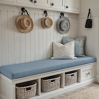 YFHT Bankauflage Nach Maß, Sitzauflage Bank Leinenstoff, Maßgeschneidertes Kissen Schaumstoff f…