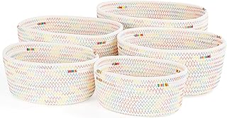 Otauoaea Aufbewahrungskorb Geflochten, 5er Set Baumwollseil Korb Aufbewahrung,Körbe Aufbewahrung…