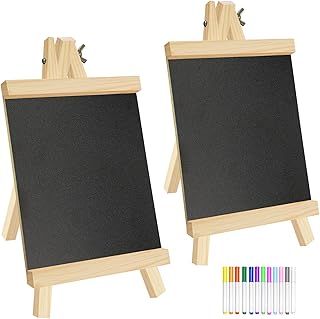 2 Stück Kleine Tafel Aufsteller, Tafel für Tisch 28 x 16 cm, Schiefertafel zum Beschriften, Kle…