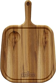 Tramontina Schneidebrett LANDHAUS, Burgerbrett mit Saftrille, Teakholz, FSC zertifiziert, 40 x 27…