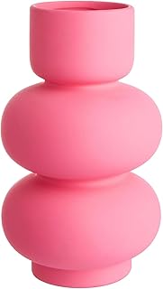 BUTLERS Vase PINK Steinzeug Pink Höhe 25cm | Dekovase für Tischdeko, Blumenvase für Regal | De…