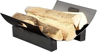 Carlo Milano Kaminholzkorb Metall: Metall-Holzkorb für dekorative Brennholz-Lagerung (Holzkorb K…