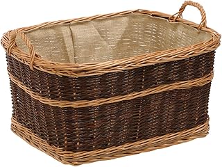 Dehner Weidenkorb mit Jute, ca. 60 x 47 x 31 cm, Weide, dunkelbraun