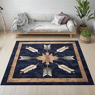 Amerika Indische Teppich 200 X 300 cm, Aztec Navajo Teppich Waschbar rutschfest Kurzflor Weich, S…